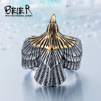 BEIER 2017 Einzigartige Schmuck Edelstahl Biker Adler Ring Mann Hohe Qualität USA Freien Tier Jewerly BR8-299