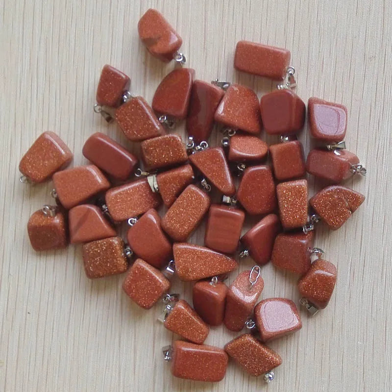 Großhandel 50 teile/los 2025 heißer verkauf trendy Verschiedene Naturstein Gemischt Unregelmäßige form anhänger charms schmuck