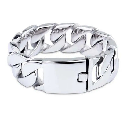 20/26/31MM 316L Edelstahl Curb Kubanisches Armband Riesige Schwere Silber Farbe Ton Schmuck Herren Frauen Biker Bike Kette Armbänder