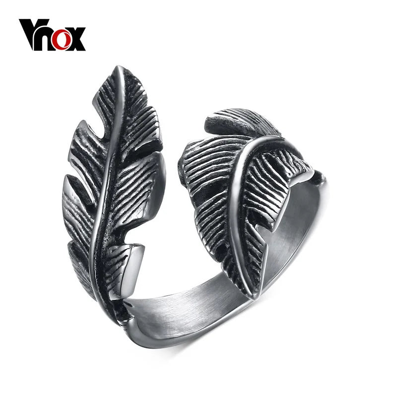 Vnox Vintage-Federring für Herren, Schmuck, Edelstahl, Biker-Stil, Handpolieren, US-Größe 7, 8, 9, 10, 11, 12