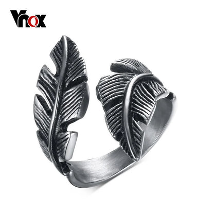 Vnox Vintage-Federring für Herren, Schmuck, Edelstahl, Biker-Stil, Handpolieren, US-Größe 7, 8, 9, 10, 11, 12