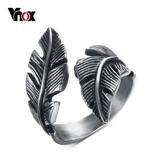 Vnox Vintage-Federring für Herren, Schmuck, Edelstahl, Biker-Stil, Handpolieren, US-Größe 7, 8, 9, 10, 11, 12