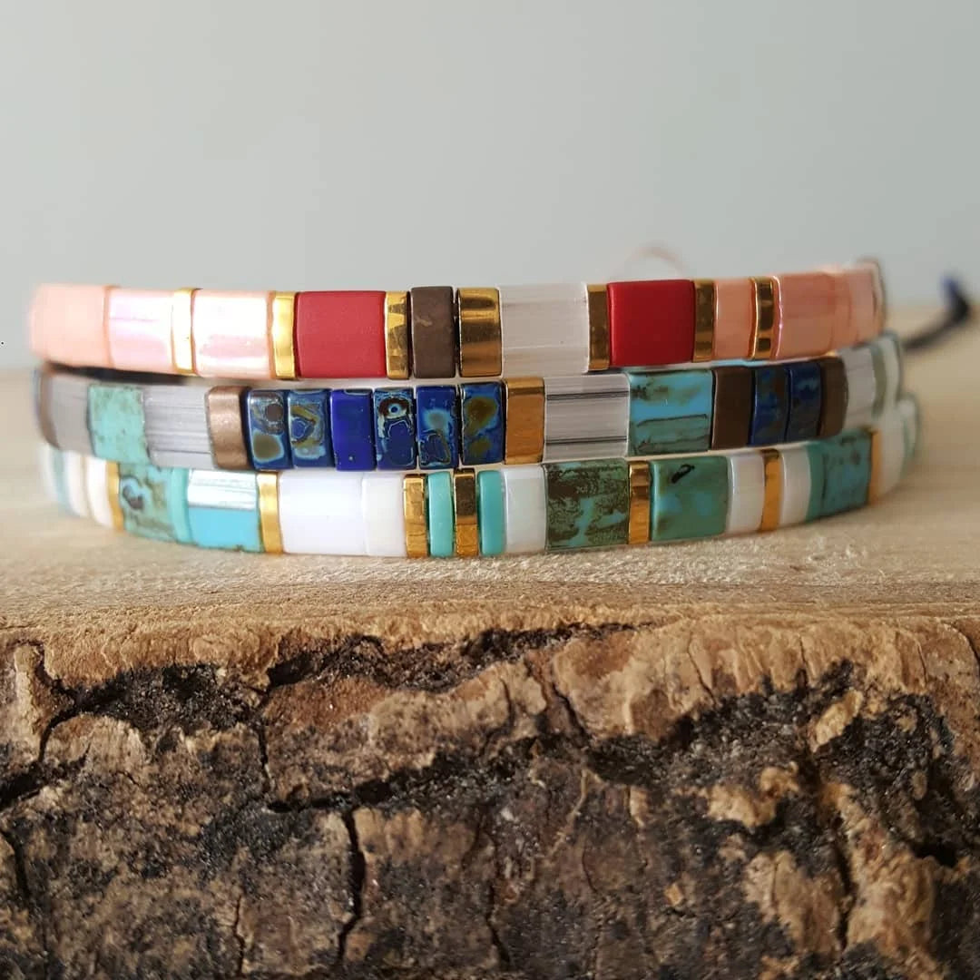 Zwei Löcher Perlen Taidian Seedbeads für Schmuck Machen DIY Armbänder Zubehör Sommer Strand Schmuck 5x5x2mm 50 teile/los