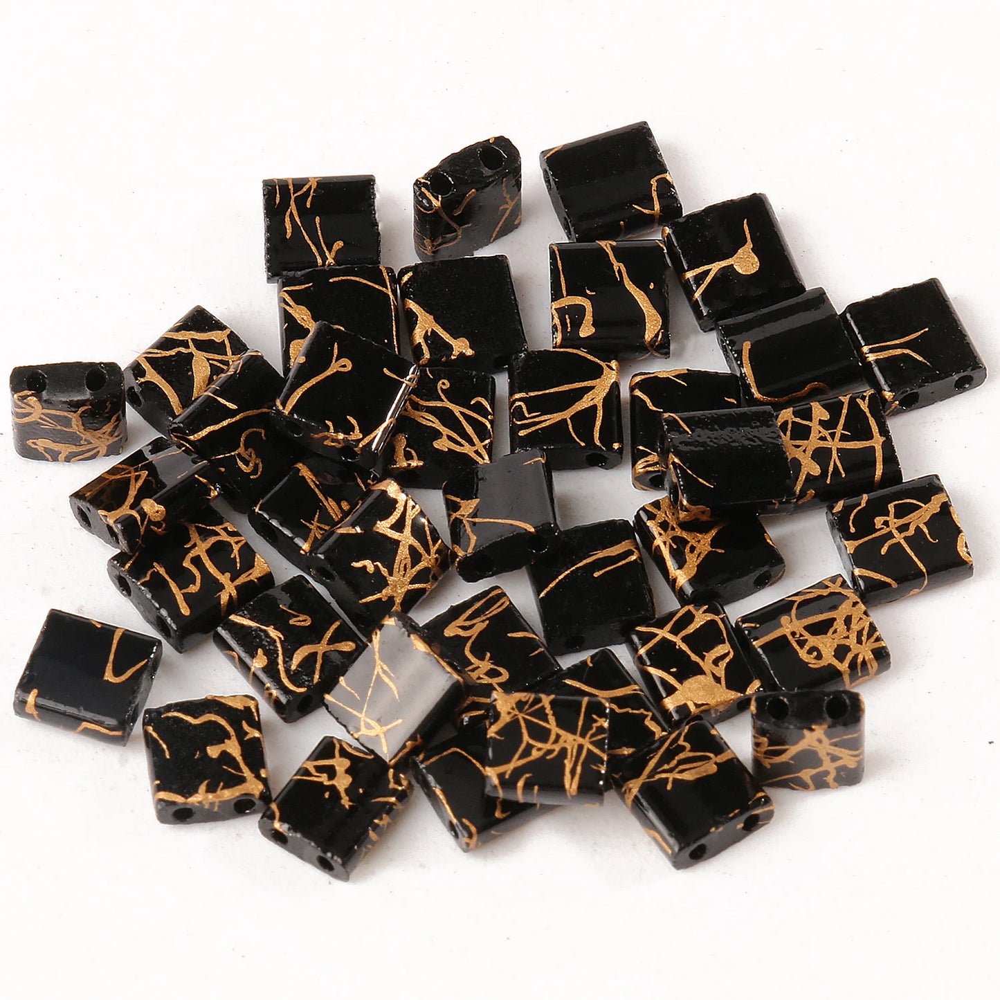 Zwei Löcher Perlen Taidian Seedbeads für Schmuck Machen DIY Armbänder Zubehör Sommer Strand Schmuck 5x5x2mm 50 teile/los