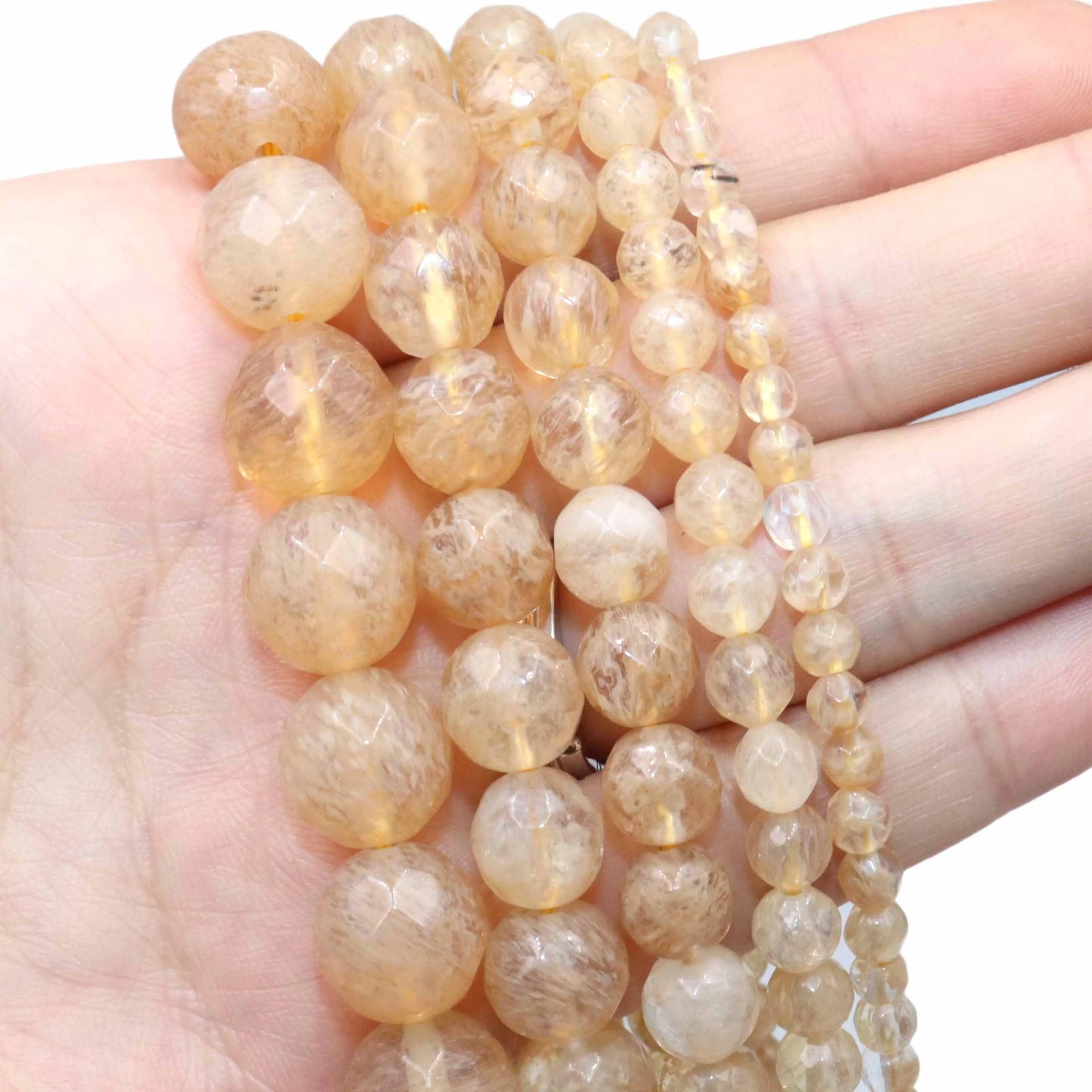 Naturstein Facettierte Gelbe Citrin Quarz Spacer Perlen Für Schmuck Machen DIY Armband Halskette Zubehör 4/6/8/10/12mm