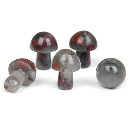 5 stücke Naturstein Pilz Figur Kristall Amethyst geschnitzt Handwerk Dekoration Wohnkultur Ornament Weihnachts geschenk 15x20mm