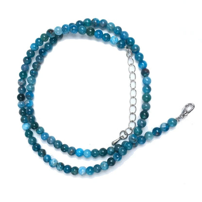 Natürliche 4mm Fluorit Amethyst Sonnenstein Apatit Quarz Perlen Halskette mehrere Farben Geschenke für Mädchen Mode Armband Halsband