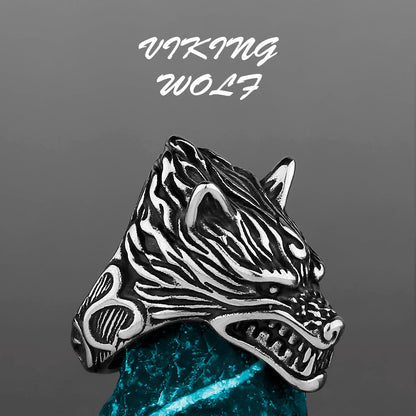 Nordic Viking Edelstahl Ring Anker Kompass Baum des Lebens Viking Rune Wolf Männer und Frauen Ring Schmuck Fabrik Großhandel