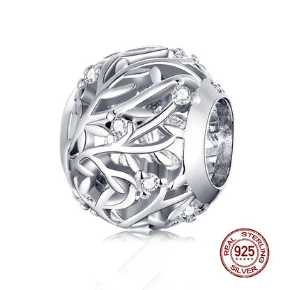WOSTU 925 Sterling Silber Tier Cat Charm Anhänger Herz Familie Marienkäfer Bee Perlen Fit Original Armband DIY Schmuck Für Frauen