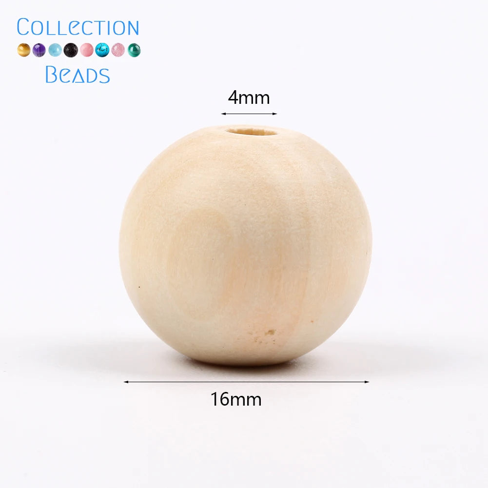 4-50mm 1-1000 Stück natürliche Holzperlen runde Abstandshalter Holzperle bleifreie Kugeln Charms DIY für Schmuckherstellung handgefertigte Accessoires