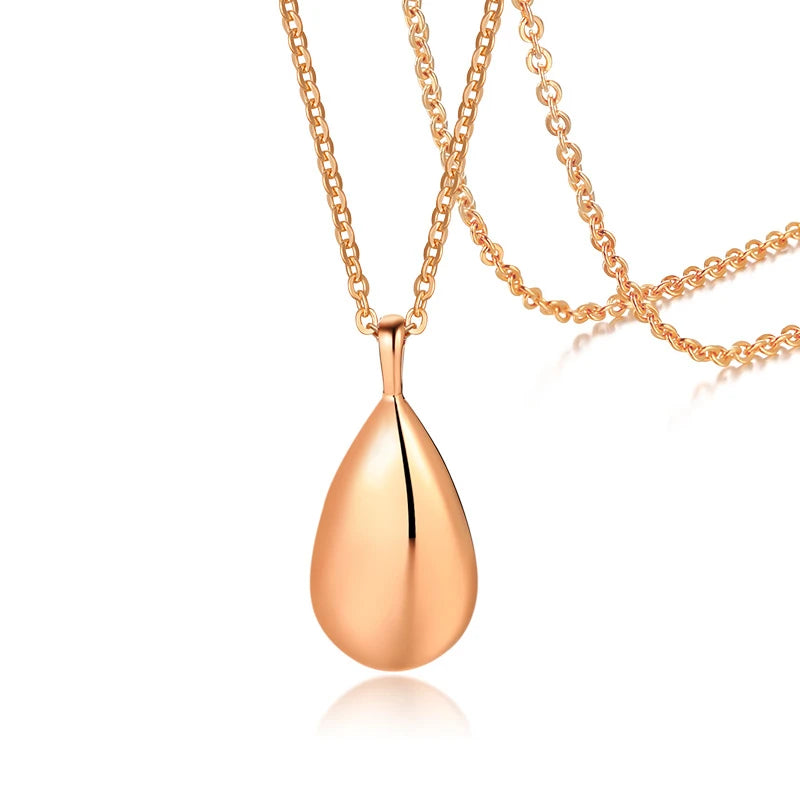 Hohe Qualität Gold Farbe Tear Drop Urnen Anhänger Halsketten Asche Sarg Für Pet Menschliches Feuerbestattung Schmuck