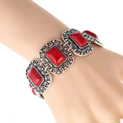 LOVBEAFAS Mode Ethnische Böhmische Armbänder & Armreifen Für Frauen Rot Blau Stein Vintage Strand Boho Einstellbare Armbänder Schmuck