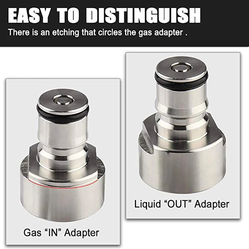 Ball Lock-Umrüstsatz, Sankey Keg-Kupplungsadapter, FPT 5/8 Gewinde, Edelstahl, Ball Lock, Schnellkupplung, Gas- und Flüssigkeitspfosten
