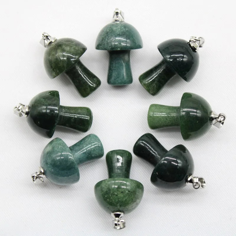 15 stücke Natürliche Stein Anhänger Quarz Kristall Amethyst Achate Aventurin Pilz Stein Anhänger für DIY Machen Zubehör