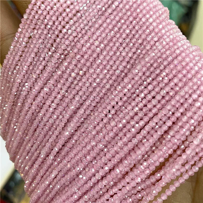 Natürliche Zirkonperlen 2, 3, 4 mm winziger Stein, lose Distanzperlen für Halskette, Armbänder, Zubehör, Schmuckherstellung, 39,9 cm Strang
