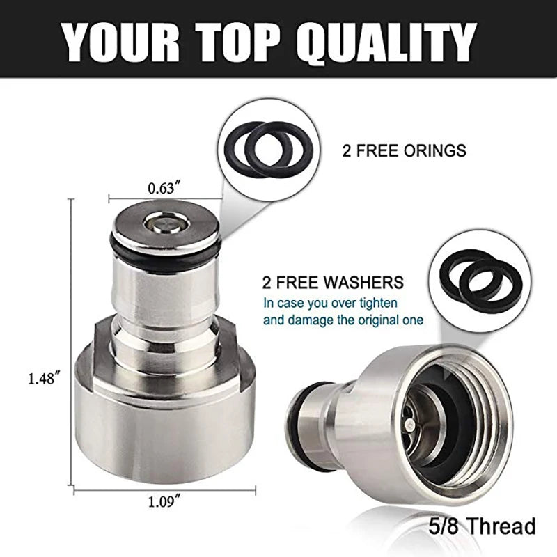 Ball Lock-Umrüstsatz, Sankey Keg-Kupplungsadapter, FPT 5/8 Gewinde, Edelstahl, Ball Lock, Schnellkupplung, Gas- und Flüssigkeitspfosten