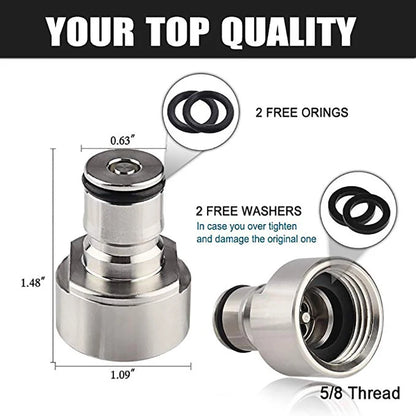 Ball Lock-Umrüstsatz, Sankey Keg-Kupplungsadapter, FPT 5/8 Gewinde, Edelstahl, Ball Lock, Schnellkupplung, Gas- und Flüssigkeitspfosten