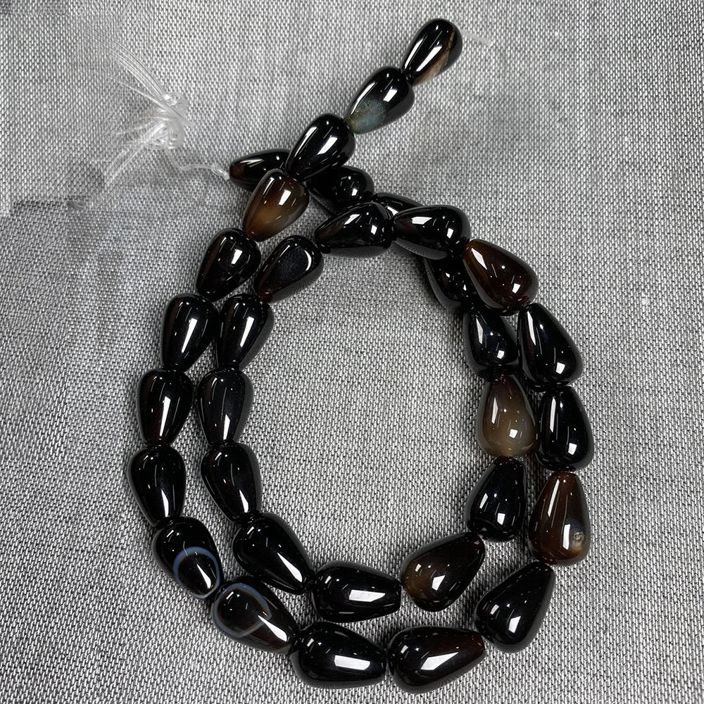 33 teile/los Natürliche Achate Perlen Runde Wasser Tropfen Form Lose Perlen für Die DIY Halskette Armbänder Länge 40cm Größe 8x12mm