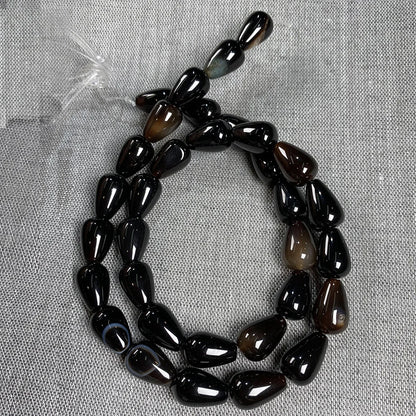33 teile/los Natürliche Achate Perlen Runde Wasser Tropfen Form Lose Perlen für Die DIY Halskette Armbänder Länge 40cm Größe 8x12mm
