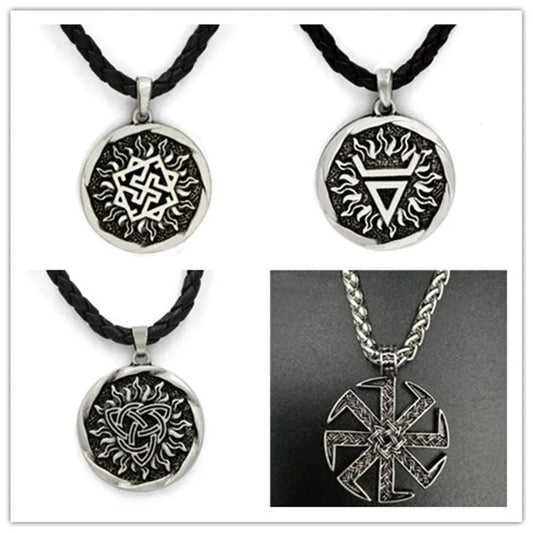 Antiquitäten Veles Symbol Weles Choker Sonne von Gott Talisman Anhänger Aussage Halskette Männer Slawischen Amulett Religion Viking Halsketten