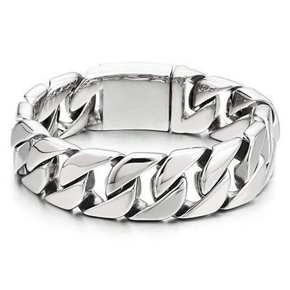 20/26/31MM 316L Edelstahl Curb Kubanisches Armband Riesige Schwere Silber Farbe Ton Schmuck Herren Frauen Biker Bike Kette Armbänder