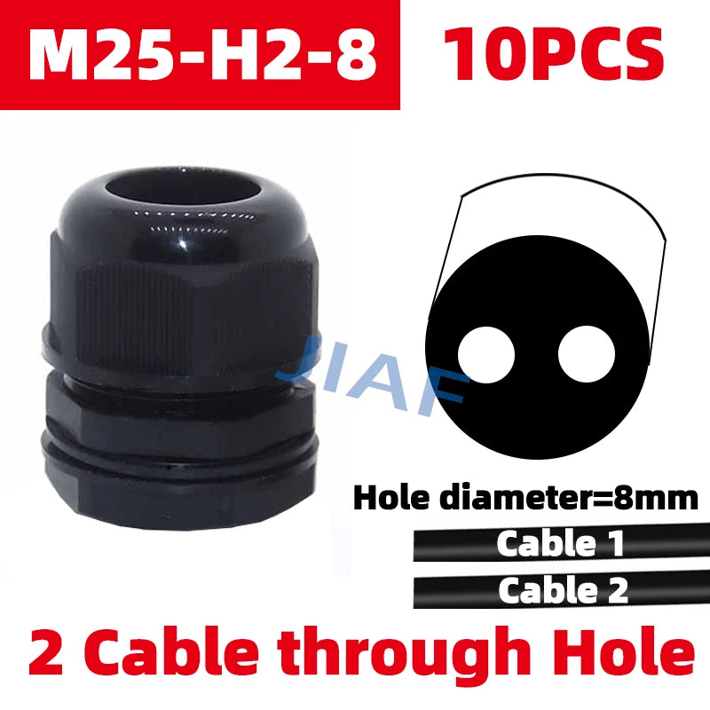 10PCS Mehr Löcher Wasserdichte Kunststoff Kabelverschraubung M20 * 1,5 Mit Abschlepplöcher M25 * 1,5 Nylonverschraubung M32 * 1,5 Schwarz Grau Dichtungsverbindung M16
