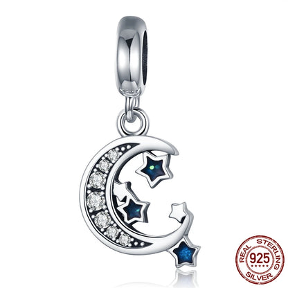 WOSTU Echt 925 Sterling Silber Herz Perlen Blume Retro Muster Charms Anhänger Fit Original DIY Armband Halskette Silber Schmuck