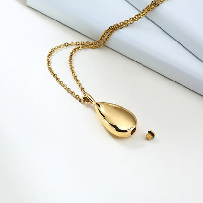 Hohe Qualität Gold Farbe Tear Drop Urnen Anhänger Halsketten Asche Sarg Für Pet Menschliches Feuerbestattung Schmuck