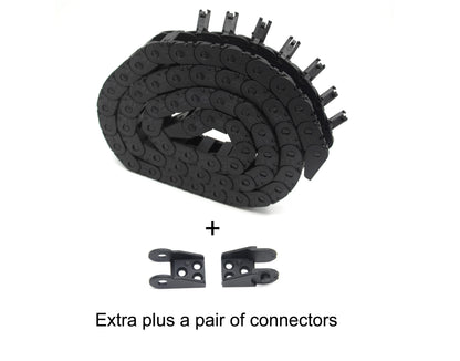 2 Stück 10 x 11 mm Länge, 1 Meter, schwarzer Kunststoff, offener Kabel, Drahtträger, Schleppkette, Schleppleine R18, für 3D-Drucker und CNC-Maschinen