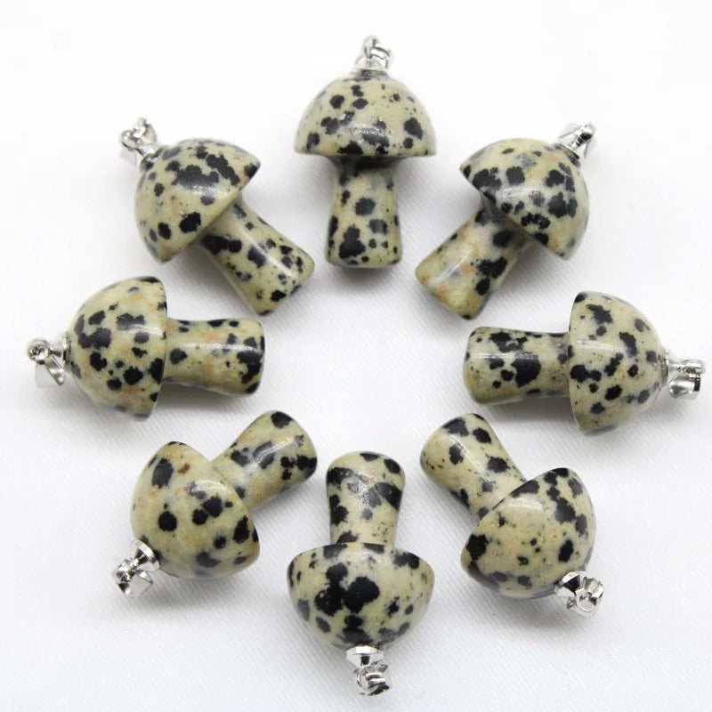 15 stücke Natürliche Stein Anhänger Quarz Kristall Amethyst Achate Aventurin Pilz Stein Anhänger für DIY Machen Zubehör