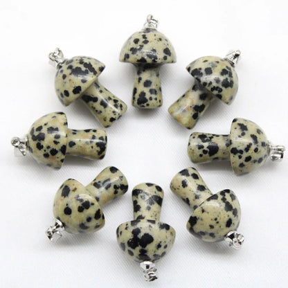15 stücke Natürliche Stein Anhänger Quarz Kristall Amethyst Achate Aventurin Pilz Stein Anhänger für DIY Machen Zubehör