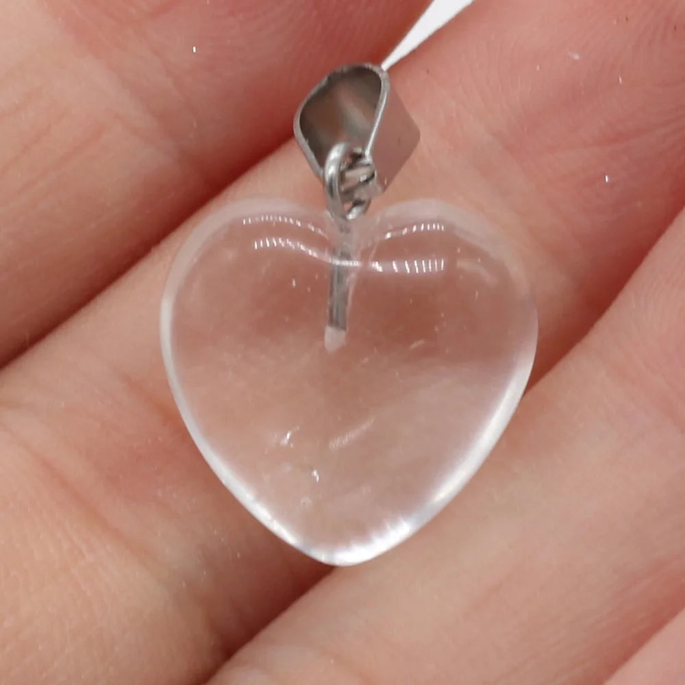 Heißer Verkauf Mode Natürliche Herz-förmigen Halb-wertvolle Rose Quarz Stein Anhänger Charme für Schmuck Machen DIY Halskette 16x16mm 1PC