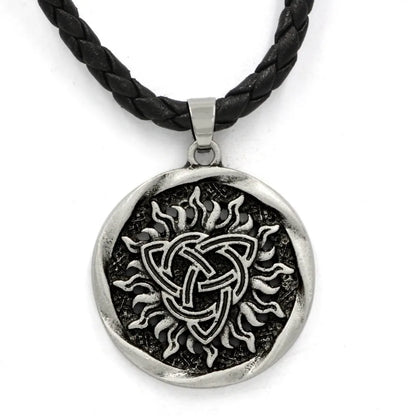 Antique Veles Symbol Weles Choker Sun of God Talisman Pendant Statement Necklace Men's Slavic Amulet Religion Viking Necklaces