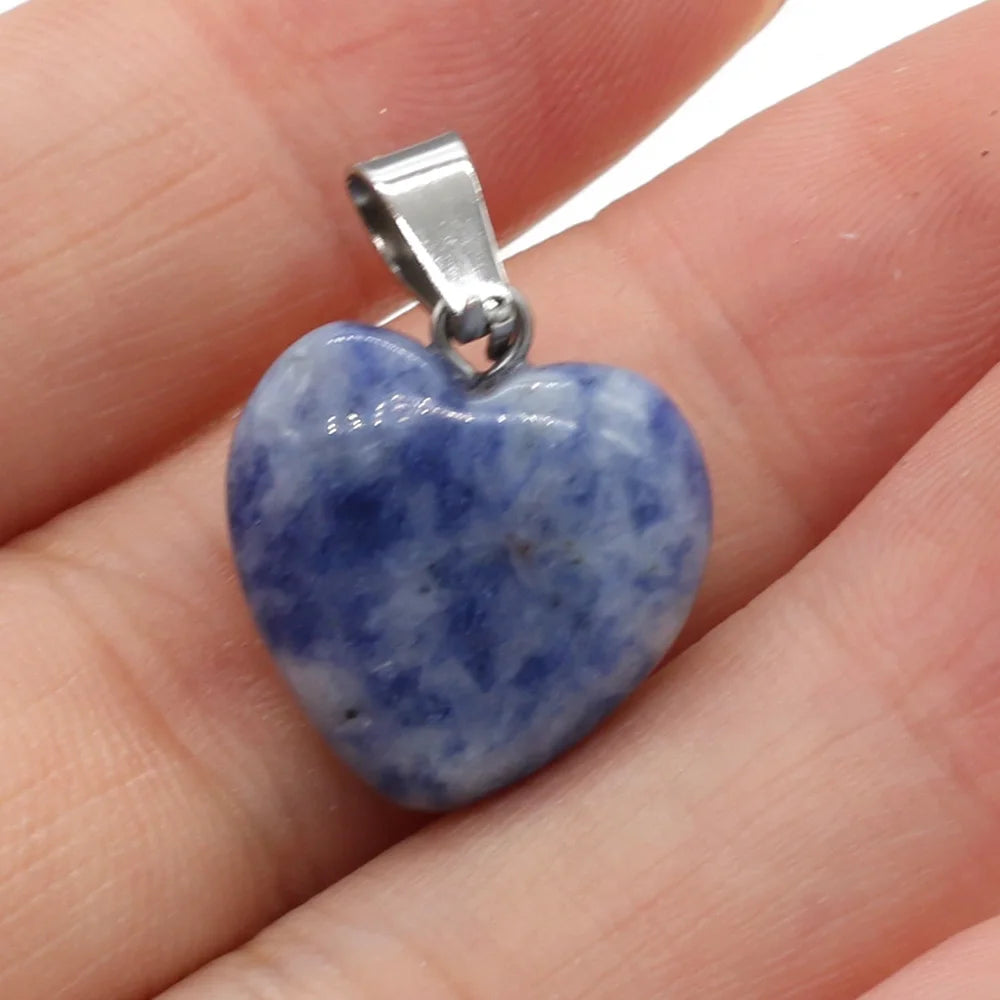 Heißer Verkauf Mode Natürliche Herz-förmigen Halb-wertvolle Rose Quarz Stein Anhänger Charme für Schmuck Machen DIY Halskette 16x16mm 1PC
