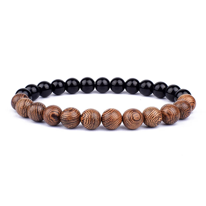 Vulkanstein-Armband für Männer, Lava-Holz, 8 mm Perlen, Armband, tibetischer Buddha, Handgelenkkette, Damen- und Herrenschmuck, Geschenk, neue Armbänder