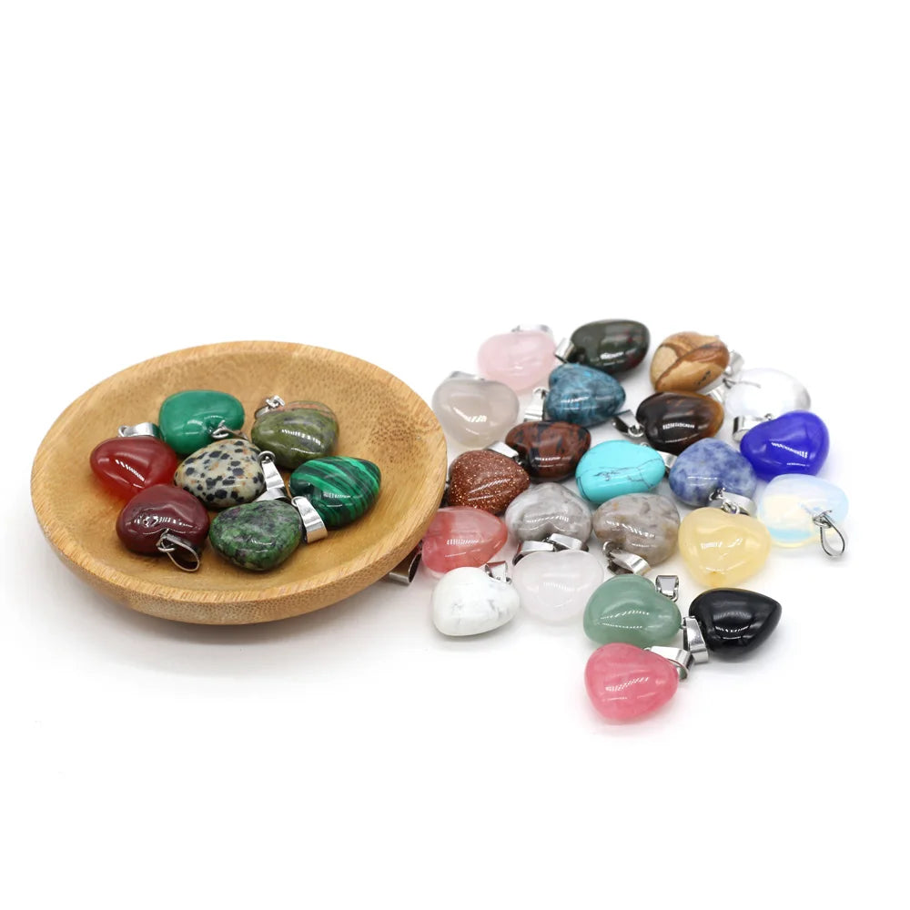 Heißer Verkauf Mode Natürliche Herz-förmigen Halb-wertvolle Rose Quarz Stein Anhänger Charme für Schmuck Machen DIY Halskette 16x16mm 1PC