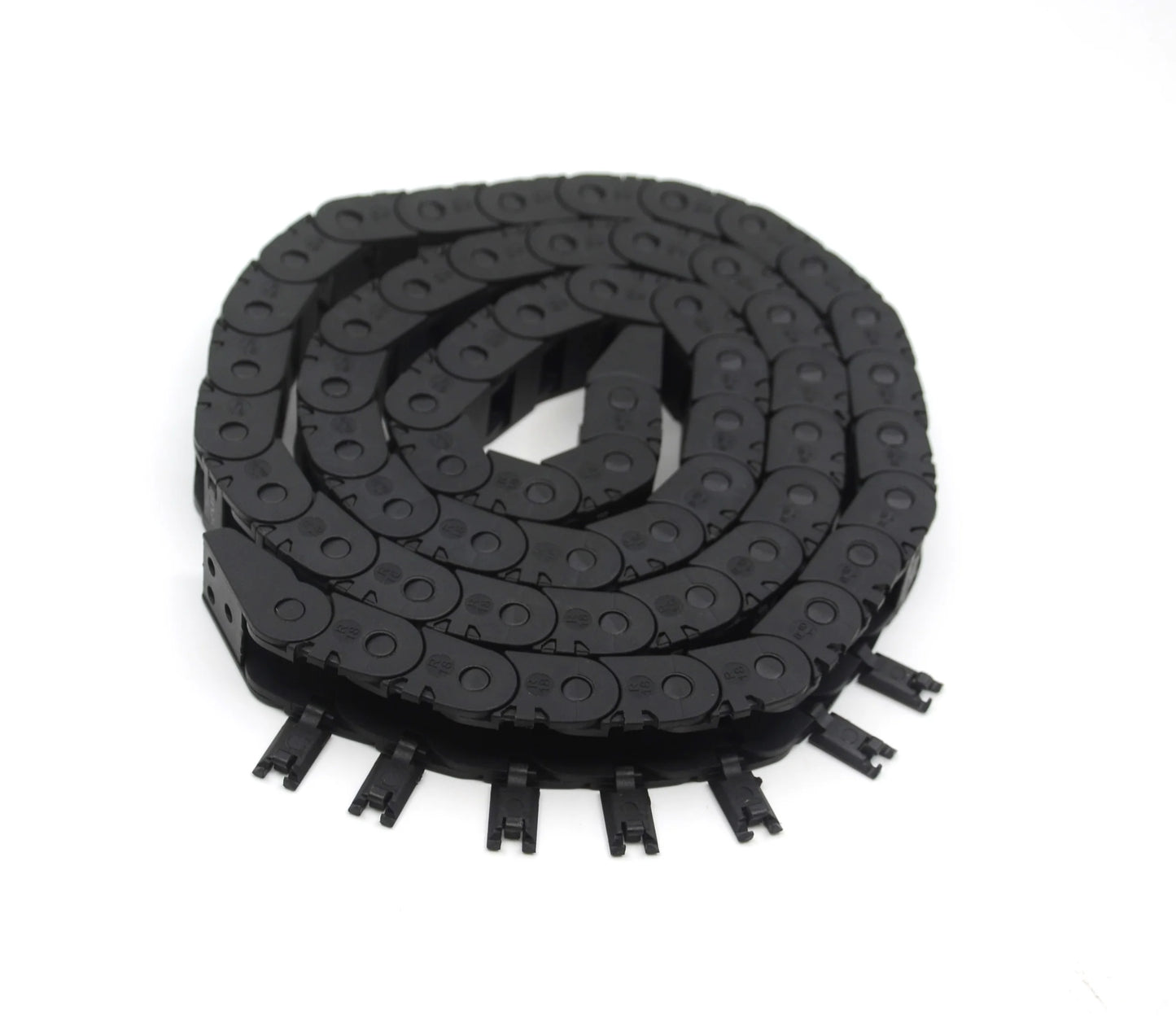 2 Stück 10 x 11 mm Länge, 1 Meter, schwarzer Kunststoff, offener Kabel, Drahtträger, Schleppkette, Schleppleine R18, für 3D-Drucker und CNC-Maschinen
