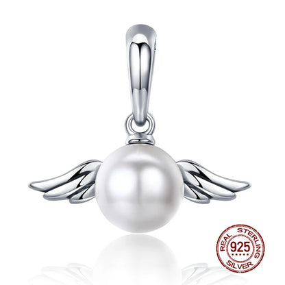 WOSTU 925 Sterling Silber Tier Cat Charm Anhänger Herz Familie Marienkäfer Bee Perlen Fit Original Armband DIY Schmuck Für Frauen