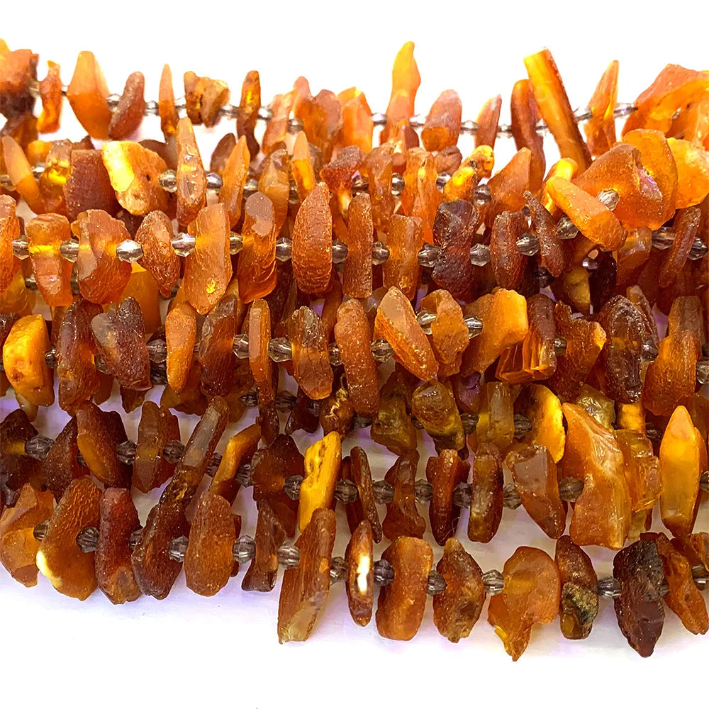 Veemake Orange Bernstein natürliche Edelsteine DIY rohes Mineral Nugget freie Form lose raue matte Perlen Schmuck Design machen 07345