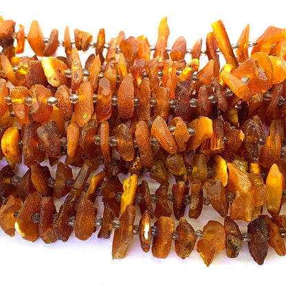 Veemake Orange Bernstein natürliche Edelsteine DIY rohes Mineral Nugget freie Form lose raue matte Perlen Schmuck Design machen 07345