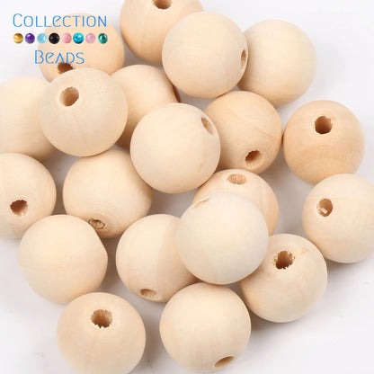 4-50mm 1-1000 Stück natürliche Holzperlen runde Abstandshalter Holzperle bleifreie Kugeln Charms DIY für Schmuckherstellung handgefertigte Accessoires
