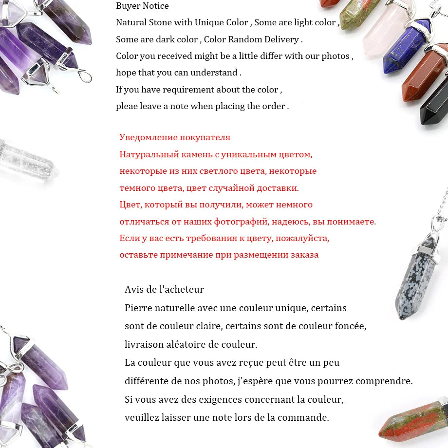 CSJA Sechseckige Kugel Kristall Halsketten Natürlicher Edelstein Quarz Halskette Anhänger Chakra Amethysten Rosa Quarz Lapislazuli G957