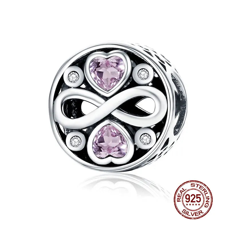 WOSTU 925 Sterling Silber Tier Cat Charm Anhänger Herz Familie Marienkäfer Bee Perlen Fit Original Armband DIY Schmuck Für Frauen