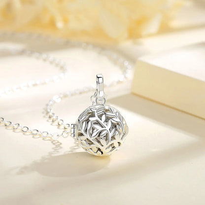 EUDORA Urne Feuerbestattung Anhänger 18mm Olive Leaf Cage Medaillon Asche Halter Andenken Kapsel Halskette Hohl Ball DIY Schmuck k332n14