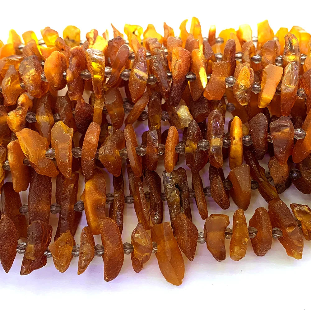 Veemake Orange Bernstein natürliche Edelsteine DIY rohes Mineral Nugget freie Form lose raue matte Perlen Schmuck Design machen 07345