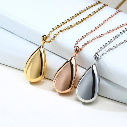 Hohe Qualität Gold Farbe Tear Drop Urnen Anhänger Halsketten Asche Sarg Für Pet Menschliches Feuerbestattung Schmuck