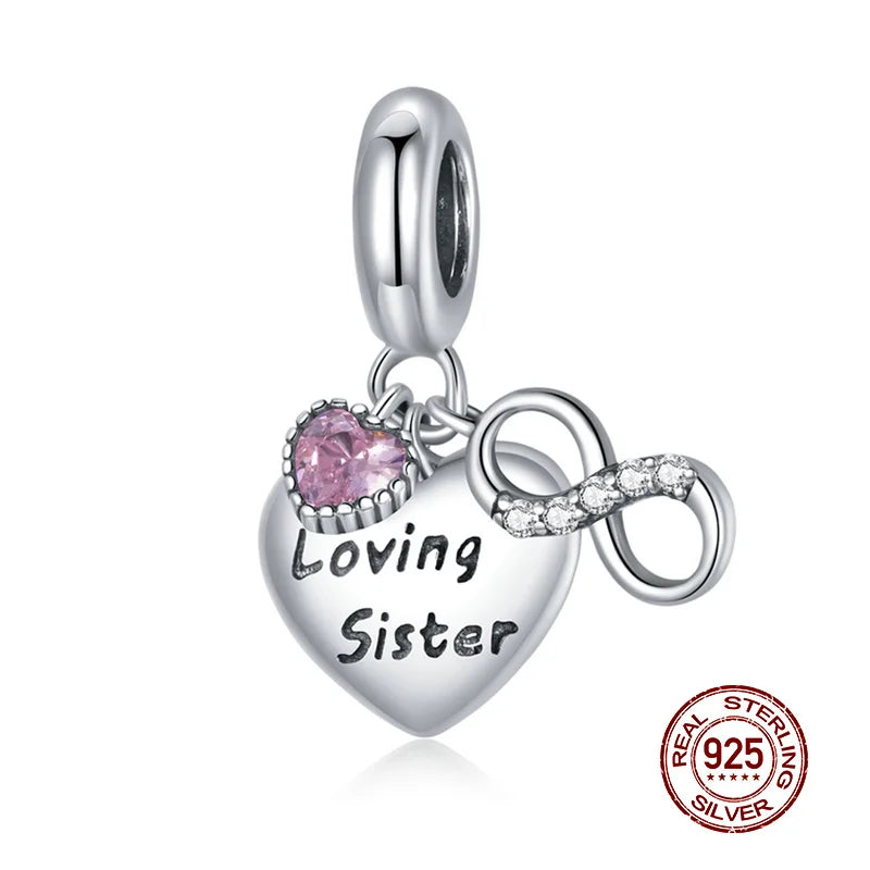 WOSTU 925 Sterling Silber Tier Cat Charm Anhänger Herz Familie Marienkäfer Bee Perlen Fit Original Armband DIY Schmuck Für Frauen