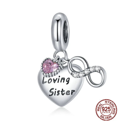 WOSTU 925 Sterling Silber Tier Cat Charm Anhänger Herz Familie Marienkäfer Bee Perlen Fit Original Armband DIY Schmuck Für Frauen