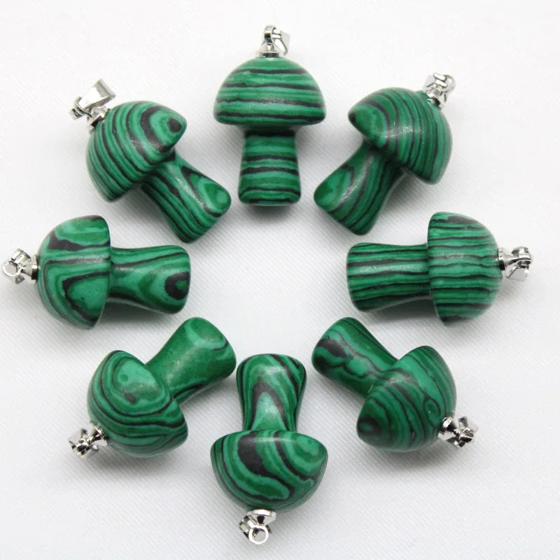 15 stücke Natürliche Stein Anhänger Quarz Kristall Amethyst Achate Aventurin Pilz Stein Anhänger für DIY Machen Zubehör