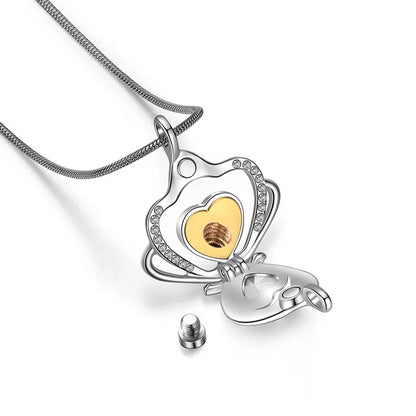 Feuerbestattung Schmuck für Asche Krone Herz Memorial Urne Halskette Andenken Anhänger Kristalle Halskette für Frauen Mädchen Dropshipping
